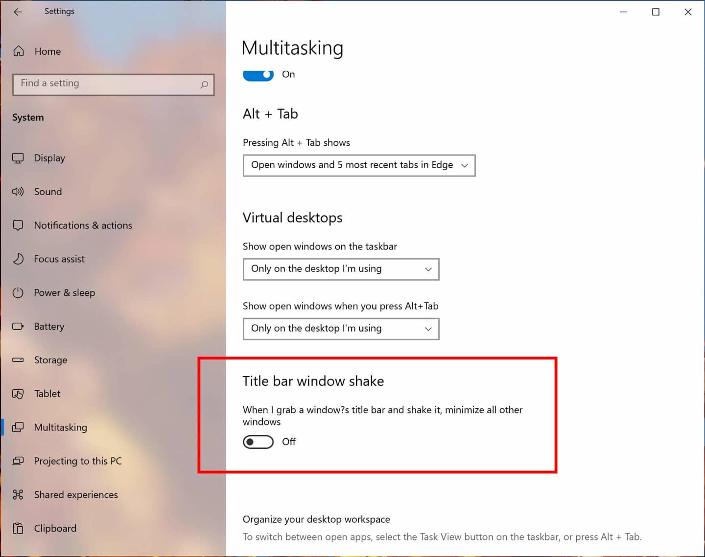 Win10ϵy(tng)21H2汾ĬJP] Aero ShakeuһuС